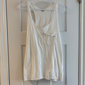 Wilfred White Racerback Pocket Tank